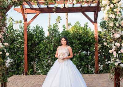 Villa Tuscana Reception Hall event showing quinceanera girl outside