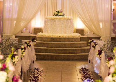 Villa Tuscana Reception Hall event showing ceremony space indoors