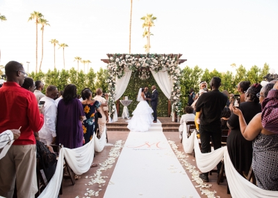 Villa Tuscana Reception Hall event showing Outdoor Wedding Ceremony
