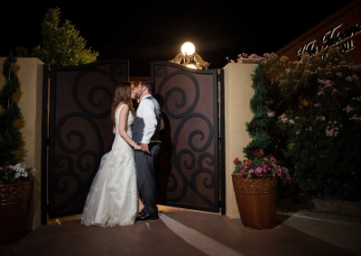 Villa Tuscana Reception Hall event showing couple outside of reception area