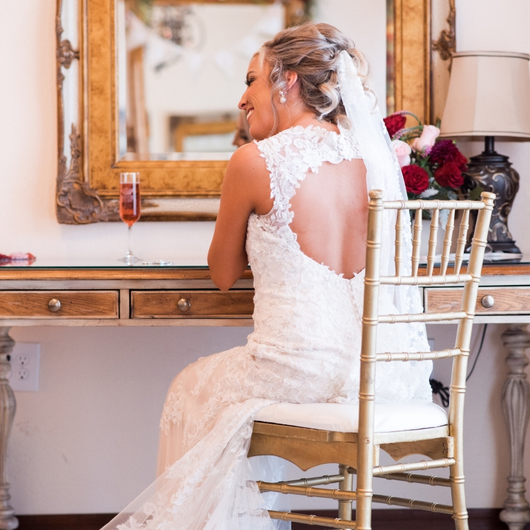 Villa Tuscana Reception Hall in Mesa for Weddings and Quinceanera showing bride getting ready in bridal suite
