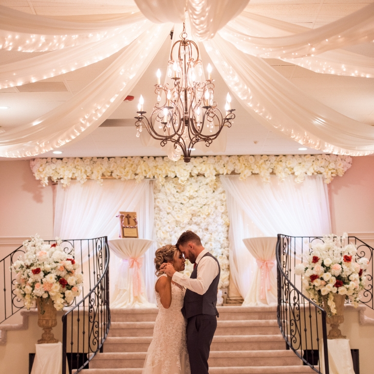 Villa Tuscana Reception Hall in Mesa for Weddings and Quinceanera showing couple dancing in reception hall