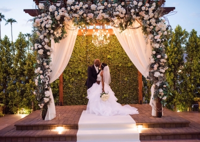 Villa Tuscana Reception Hall event showing classic Courtyard Ceremony