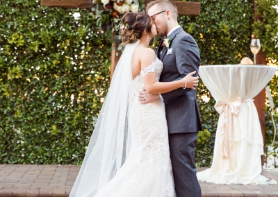 Kira and Justin kiss the bride moment