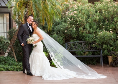 Bride and groom photo at Villa Tuscana Reception Hall for wedding
