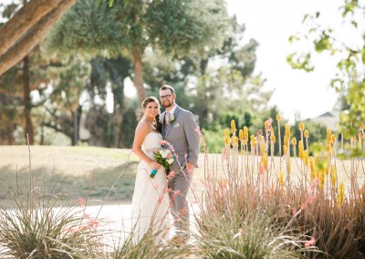Villa Tuscana Reception Hall in mesa showing nearby park area with bride and groom in desert area