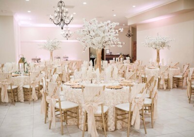 Villa Tuscana Reception Hall in mesa showing reception space with custom tables