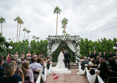 Villa Tuscana Reception Hall in mesa showing large wedding outside